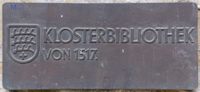 Tafel Klosterbibliothek