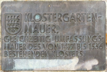 Tafel Klostergartenmauer